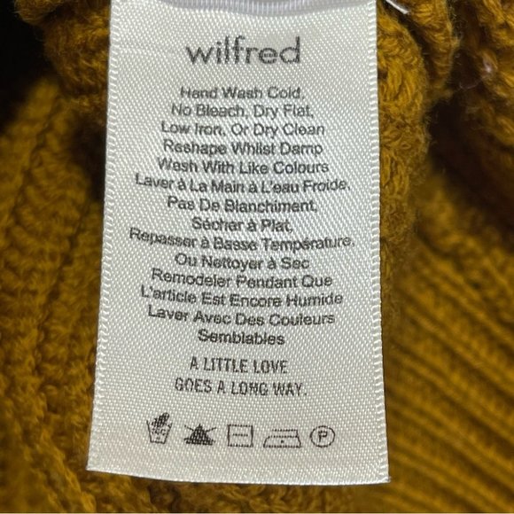 ❌sold❌ Aritzia Wilfred Free 100% Merino Wool Serment Crop Knit Brown Sweater Med - Picture 7 of 8